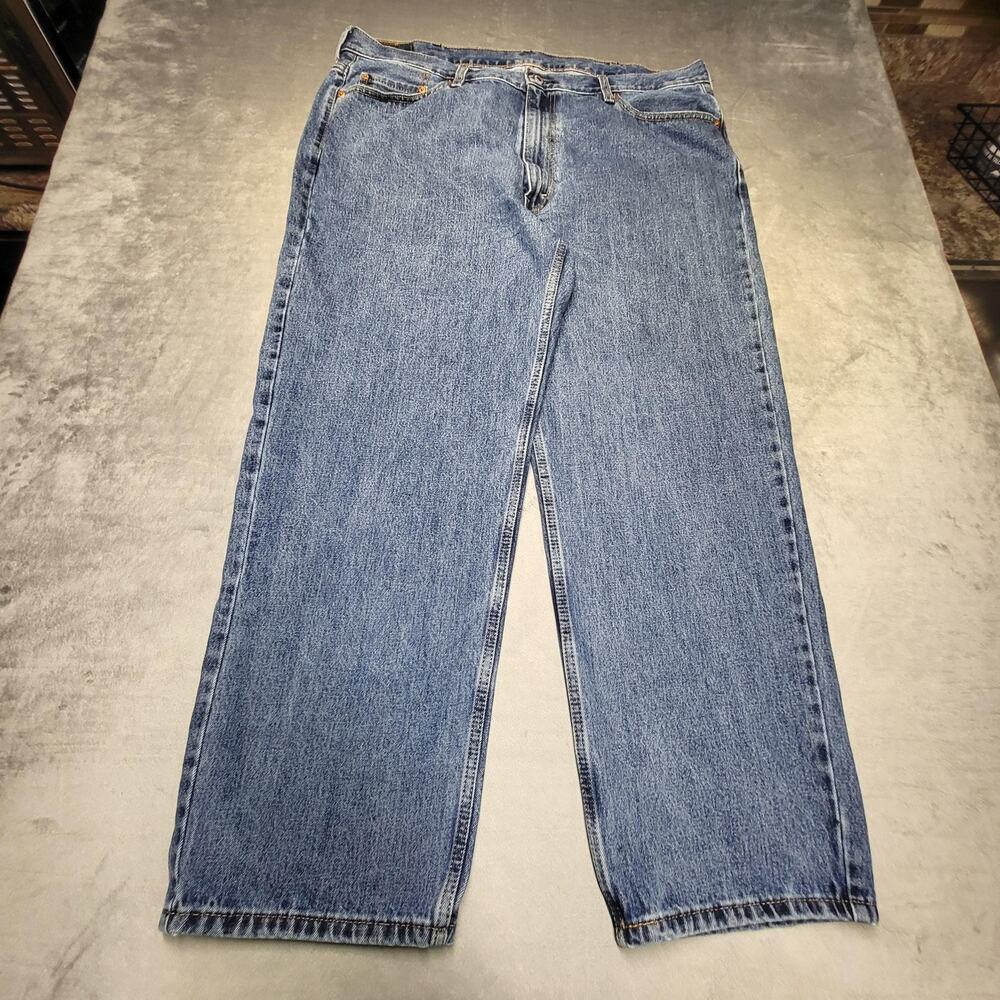 Levi's 550 Jeans Mens 44x30 Blue Straight Relaxed Denim Medium Wash Pockets